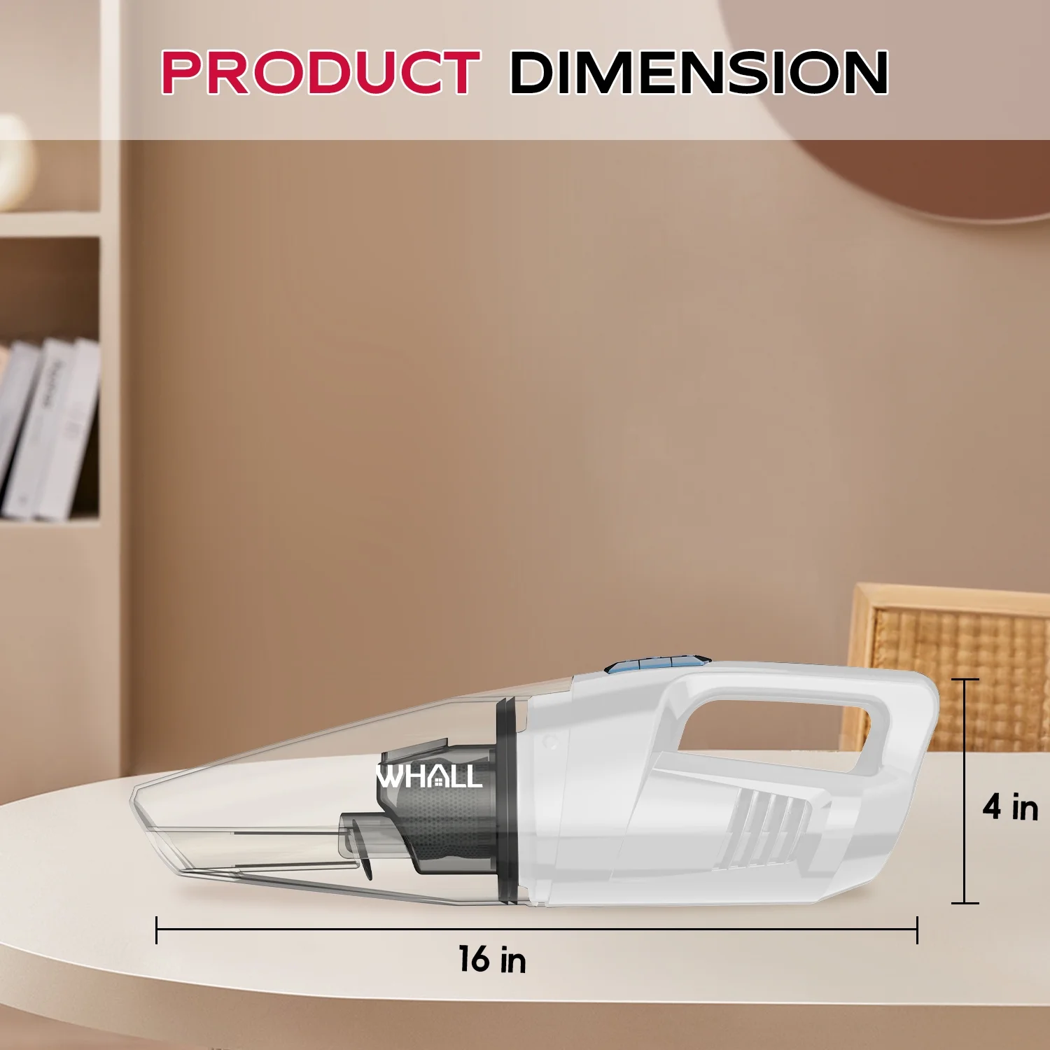 WHALL Handheld Vacuum Cleaner, 8500PA Suction, Wet Dry Vacuum Cleaner Cordless with LED Light, Portable Car Vacuum Cleaner for Home & Office