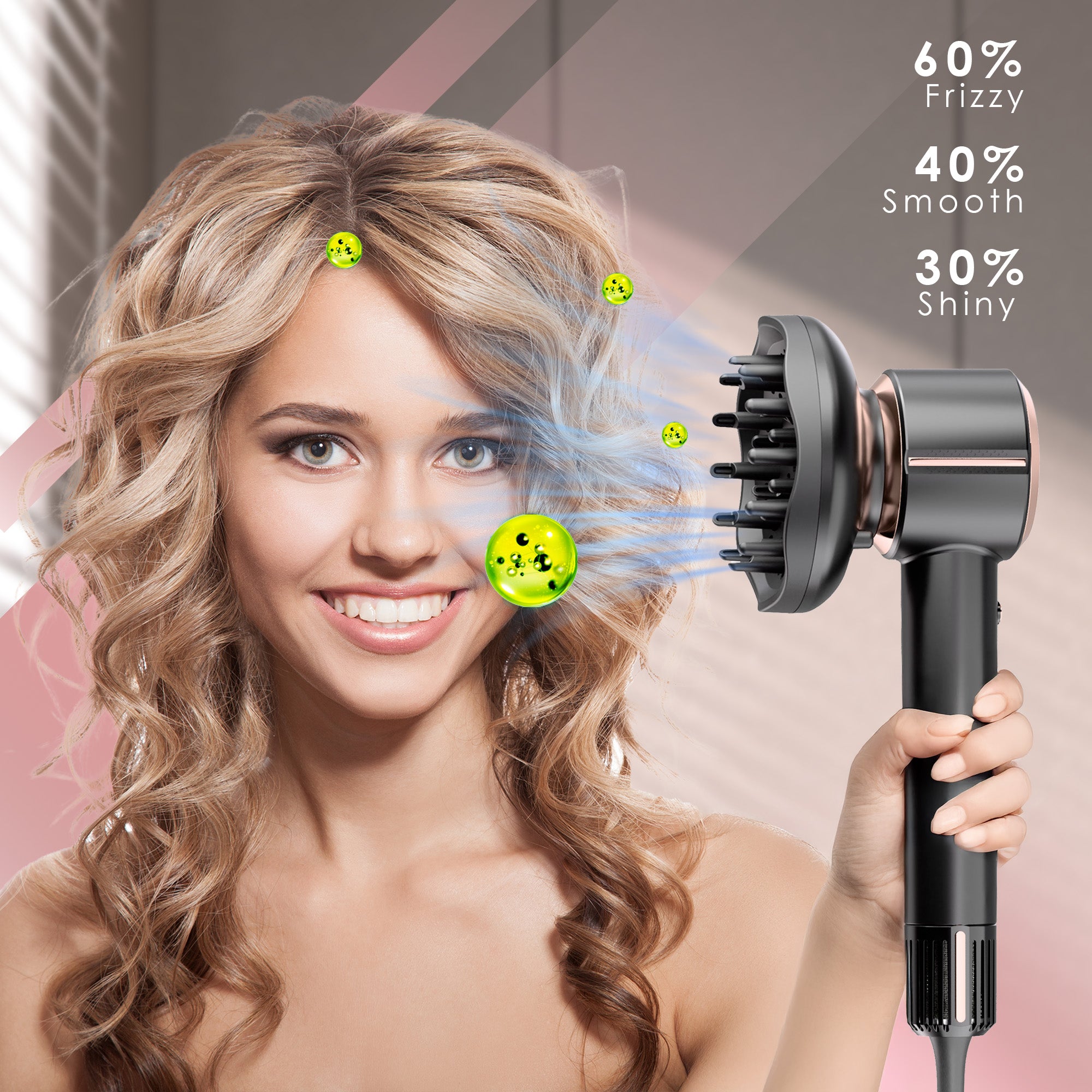 NICEBAY Hair Dryer, Black Blow Dryer, 110000RPM High Speed Hair Dryer, Hair Dryers for Women, Professional Hair Blow Dryer