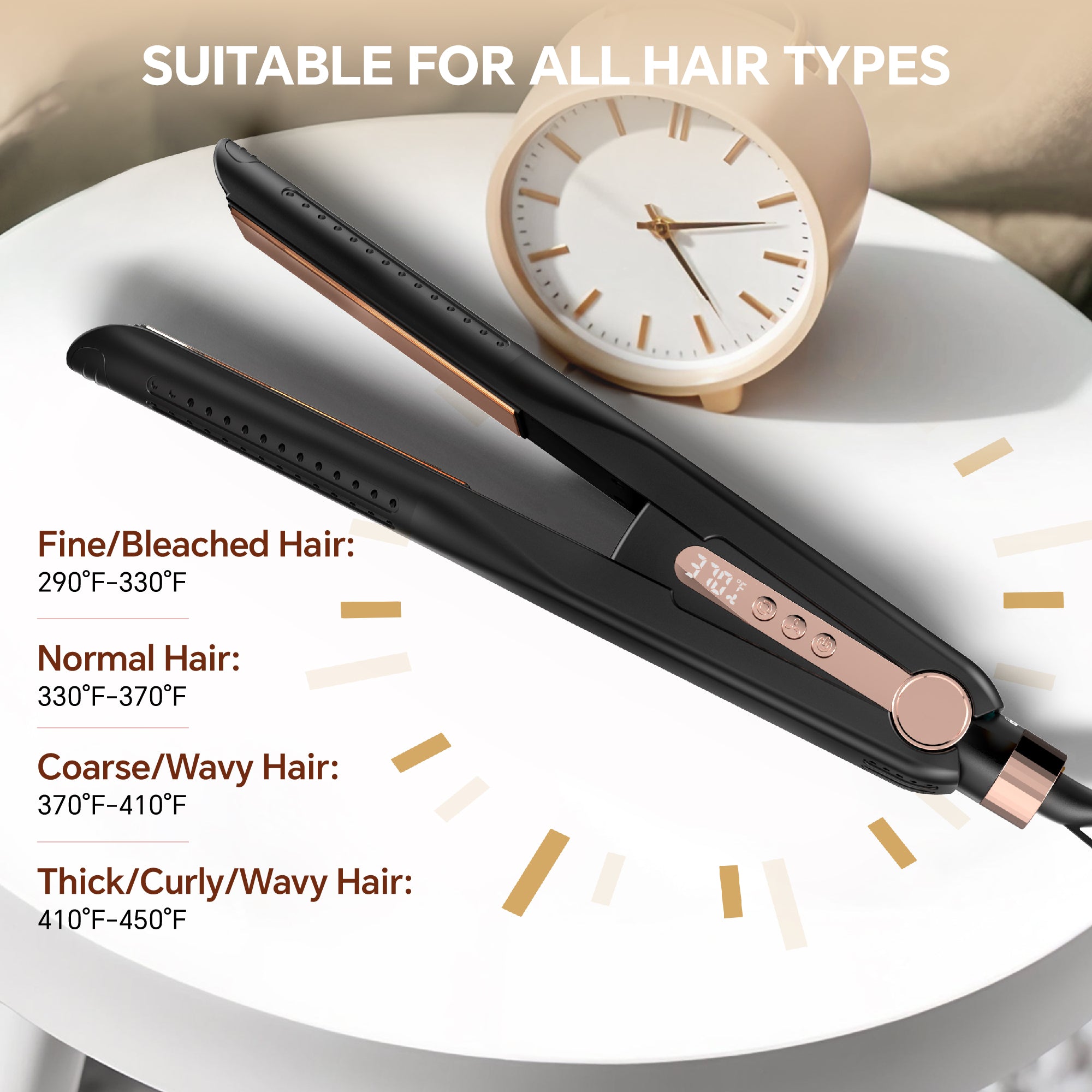 Nicebay Hair Straightener, Airflow Styling, 1 inch Curling Wand Cool Air Vent, 5 Temp, Dual Voltage