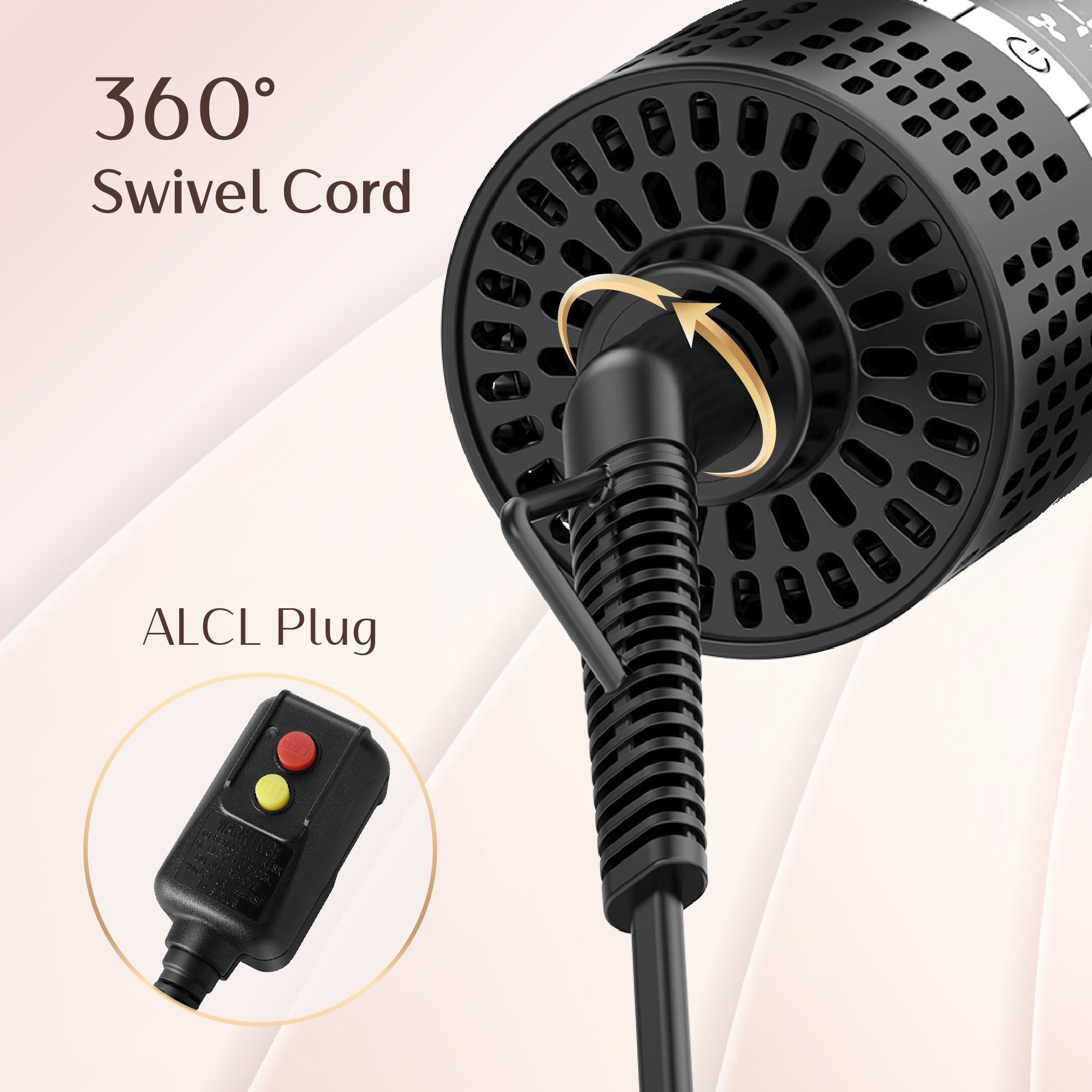 Nicebay Hair Dryer Brush,Blow Dryer Brush in One, Hot Air Dryer,Display Screen,Ceramic Barrel, Hot Air Straightener Brush for Smooth