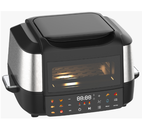 WHALL 7L Air Fryer Grill - 12-in-1 Digital Multi-Function Air Fryer with Smart Protein Grill, Visual Window & Removable Accessories