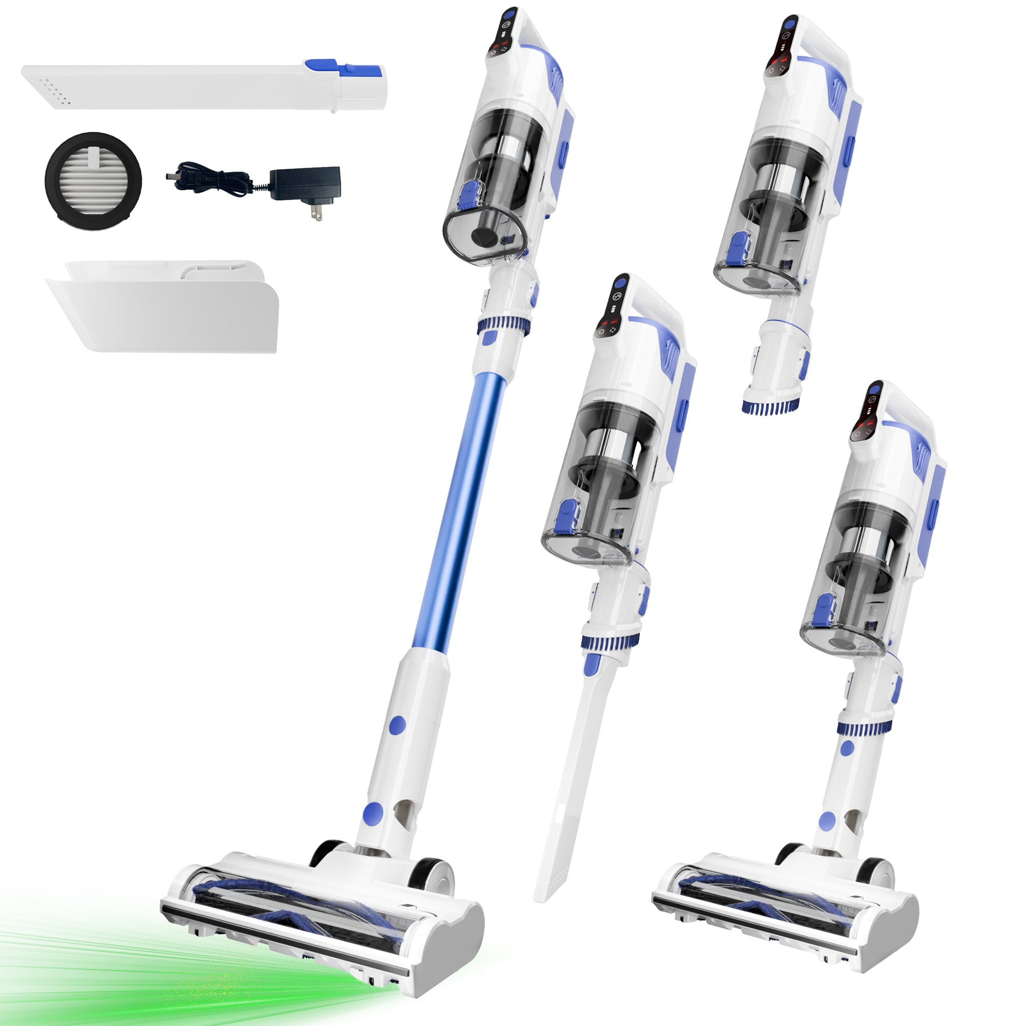 WHALL Lightweight Cordless Stick Vacuum with LED Display and Multiple Attachments