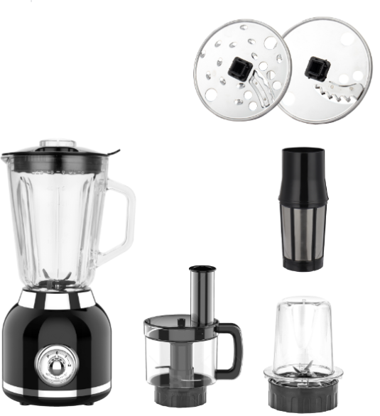 WHALL Multi-Functional 6-in-1 Food Processor 600W - Blender Juicer Meat Grinder Slicer Shredder Soy Milk Maker for Kitchen