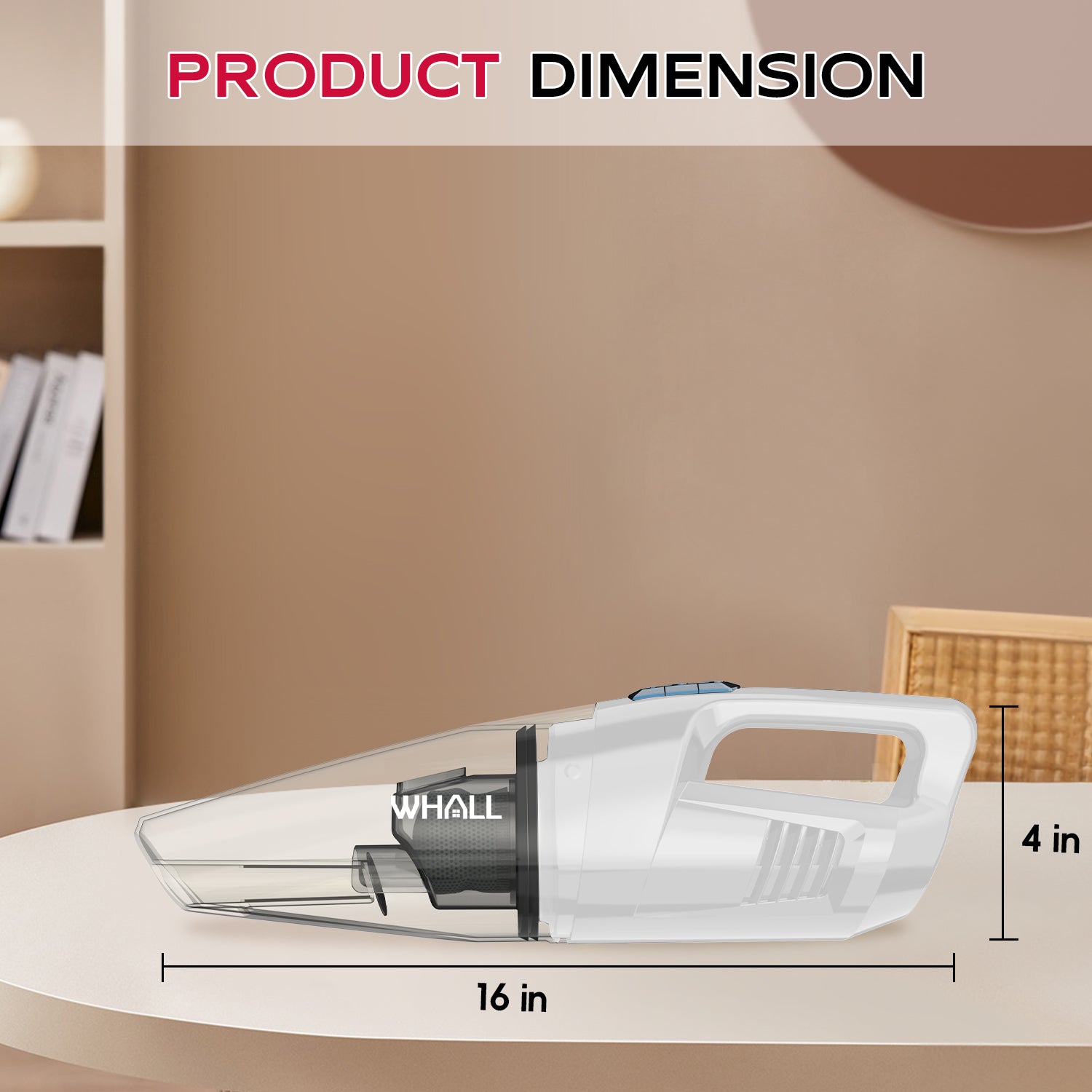 WHALL Cordless Handheld Vacuum, Wet/Dry 2-in-1, Powerful Suction, LED Light, Ultra Lightweight & Portable